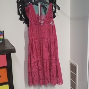 Pink lace dress